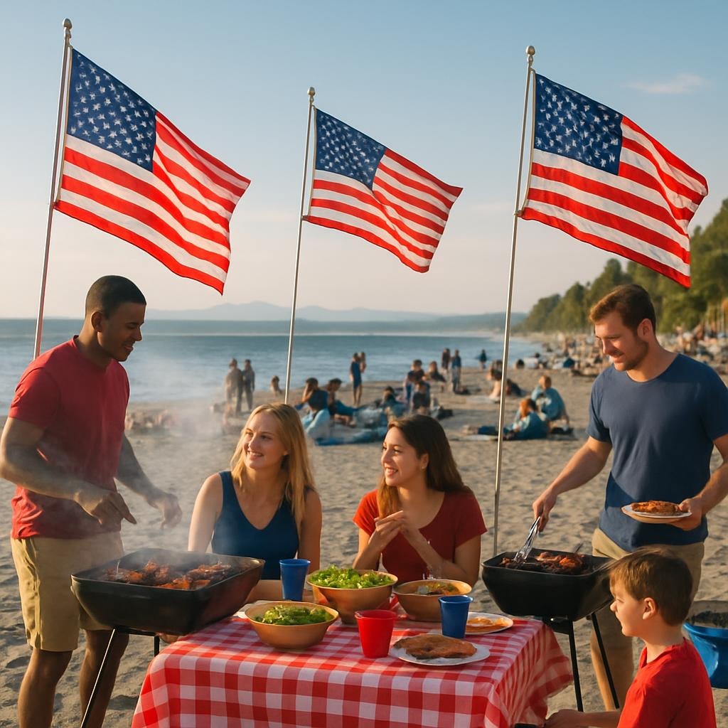 Summer cookout at Alki Beach