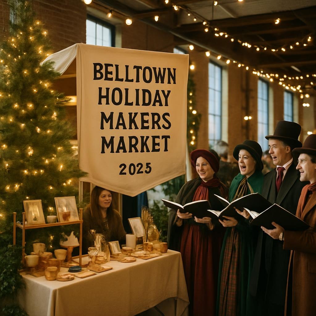 Belltown Holiday Makers Market 2025 indoor vendor booth