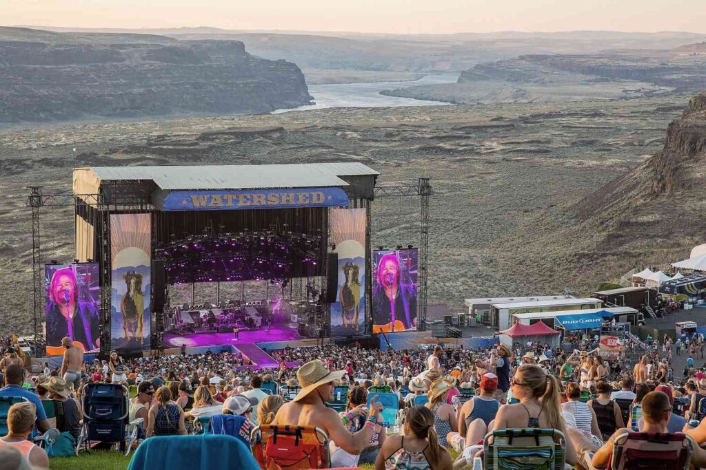Crowd enjoying an outdoor summer concert