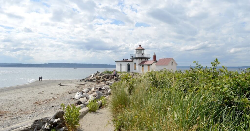 West Point Lighthouse on a peaceful afternoon at Discovery Park Beach