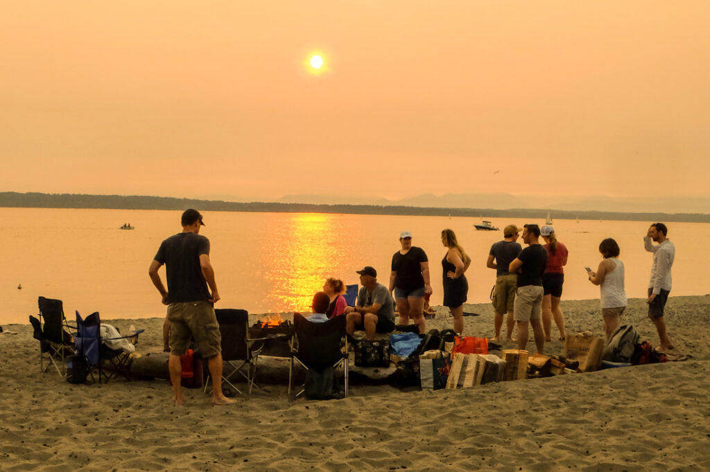 Sunset at Golden Gardens Beach in Seattle - end of summer seattle