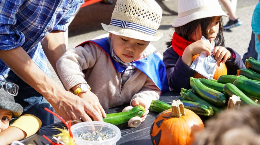 Families enjoying Fremont Oktoberfest Family Day 2025 in Seattle