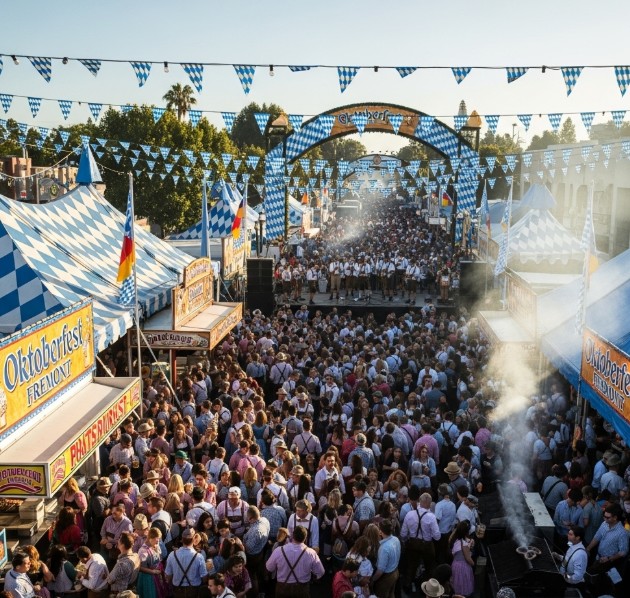 Festival-goers enjoying Fremont Oktoberfest 2025 Seattle