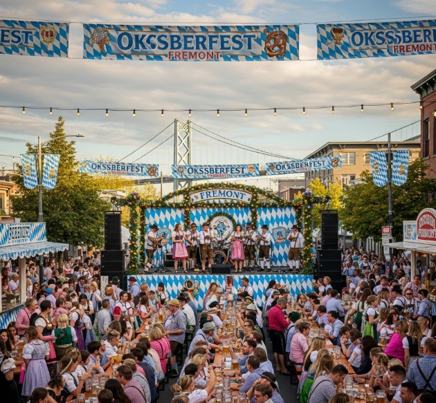People enjoying Oktoberfest Seattle 2025